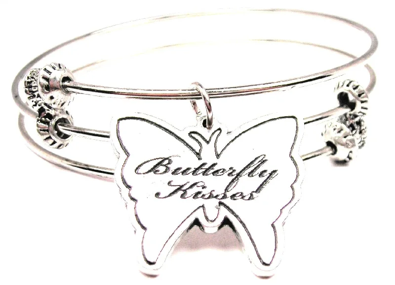 Butterfly Kisses Butterfly Triple Style Expandable Bangle Bracelet