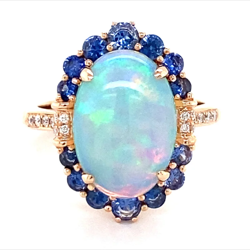 Opal and Sapphire Diamond Ring by Bellarri