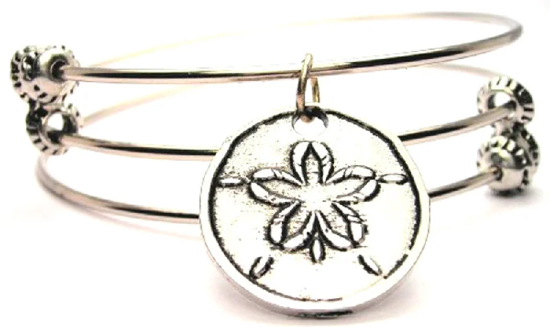 Sand Dollar Triple Style Expandable Bangle Bracelet