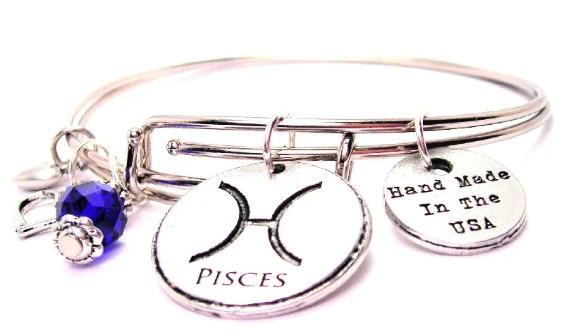 Pisces Circle Expandable Bangle Bracelet Set