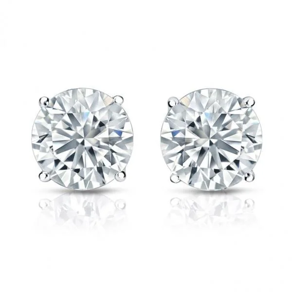 Auriya Platinum GIA Certified 4.50 carat TDW Round Diamond Stud Earrings