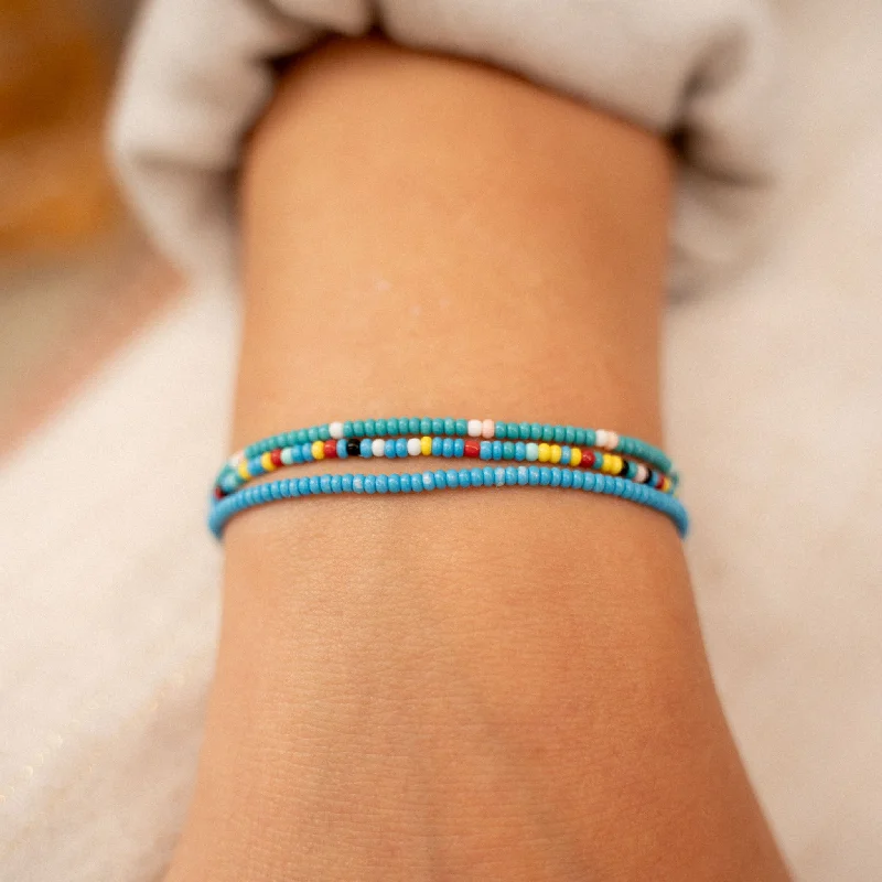 Cali Stacker Blue Beaded Bracelet set