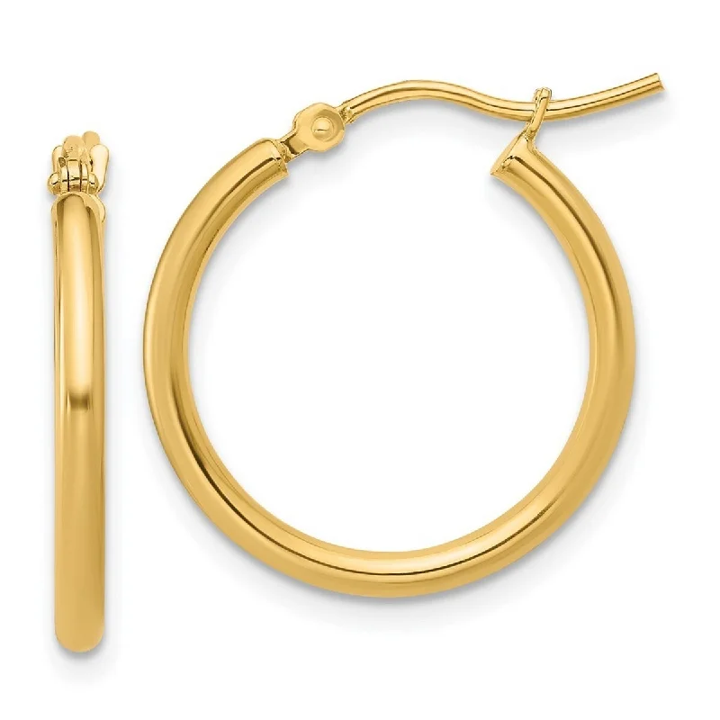 Curata 14k Yellow Gold Polished Hinged 20x2mm Hoop Earrings