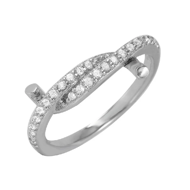 Silver 925 Rhodium Plated Twirl Ring - BGR00940