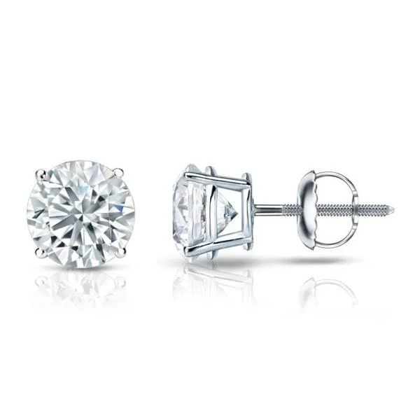 Auriya Platinum GIA Certified 5.00-Carat TDW Round Diamond Stud Earrings