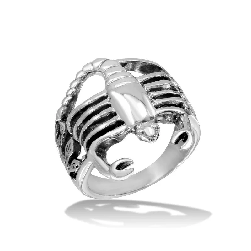 High Polished 925 Sterling Silver Scorpion Ring - CR00723