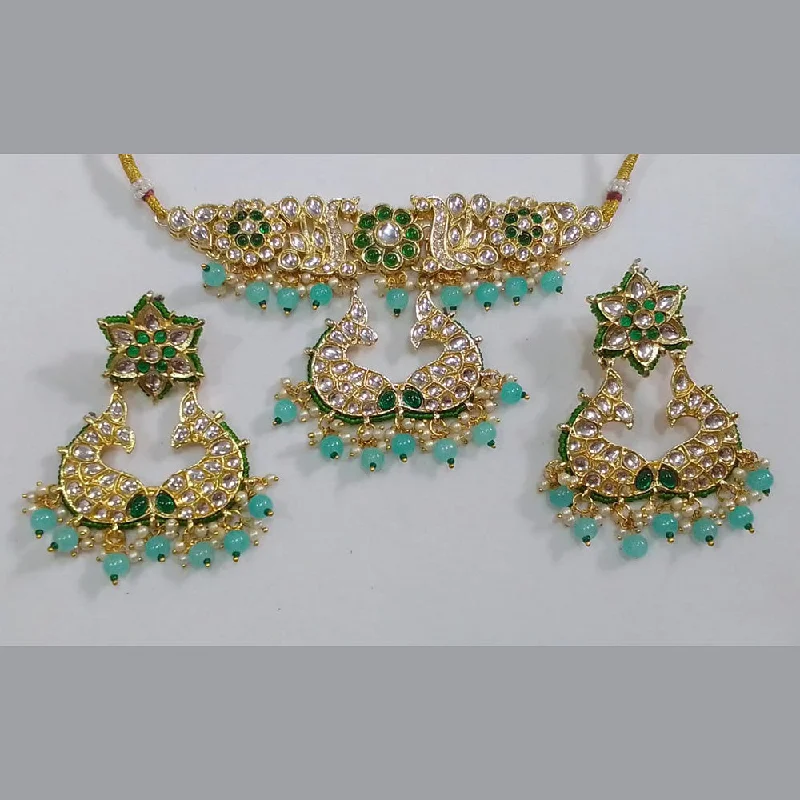 Midas Touch Gold Plated Kundan Stone Choker Necklace Set