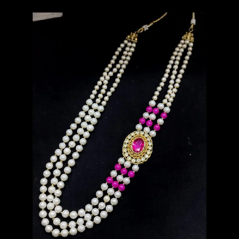 Pooja Bangles Gold Plated Pearl Long Necklace