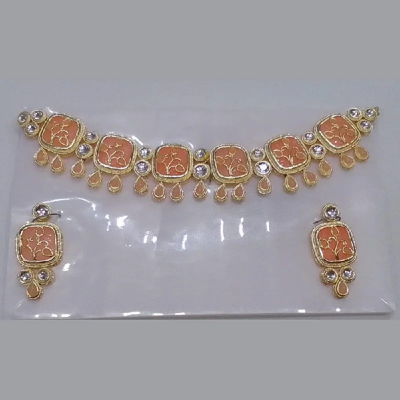 Midas Touch Gold Plated Kundan Stone Necklace Set