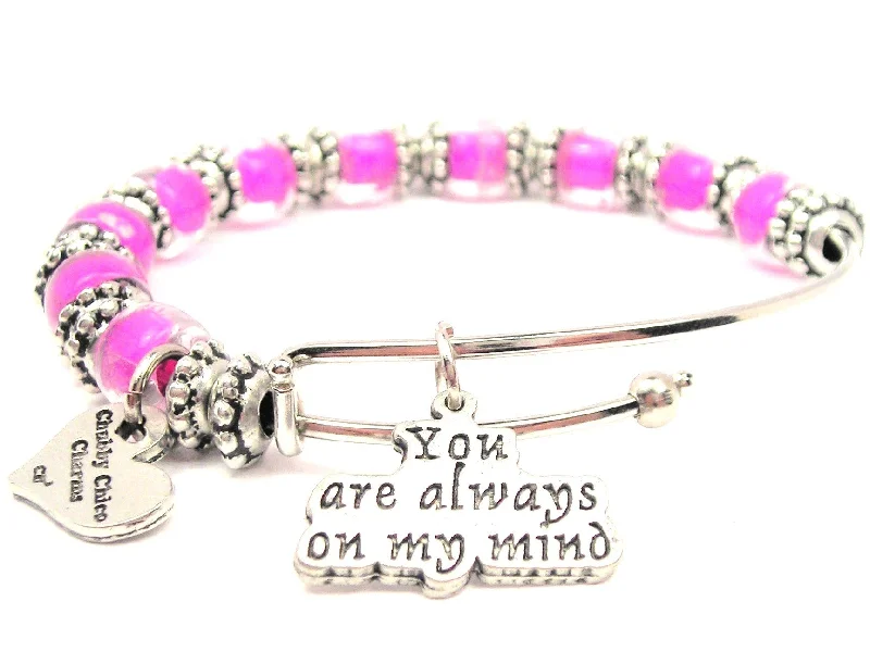 You Are Always On My Mind 9mm Glass Beaded Single Bracelet