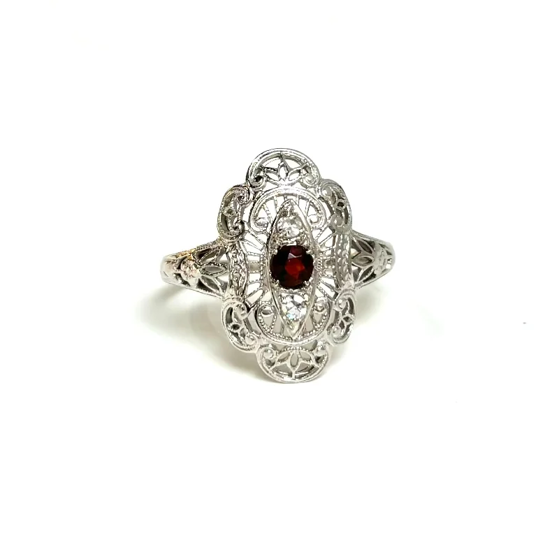 Art Nouveau Ruby and Diamond Ring