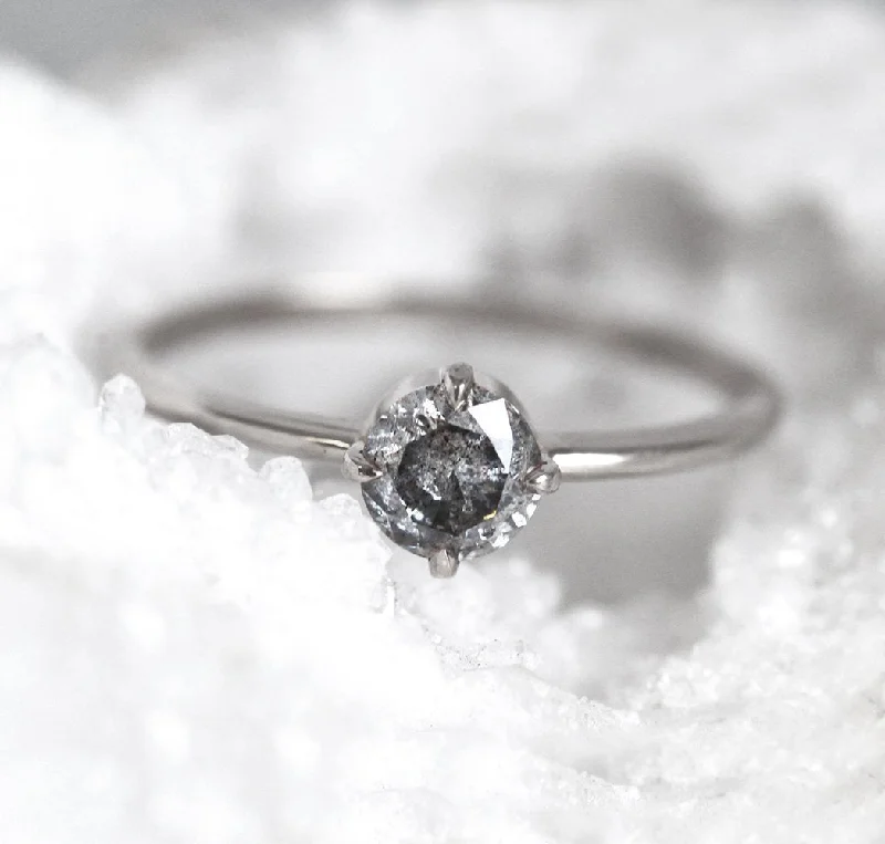 Giselle Round Salt & Pepper Diamond Ring