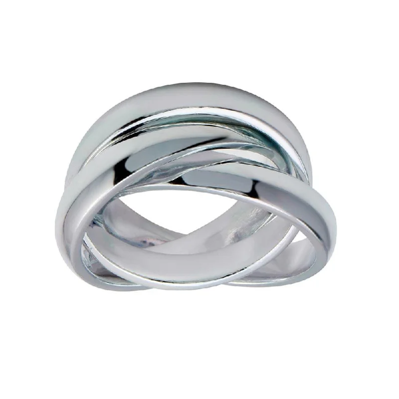 High Polished 925 Sterling Silver 3 Band Rolling Ring - CR00713